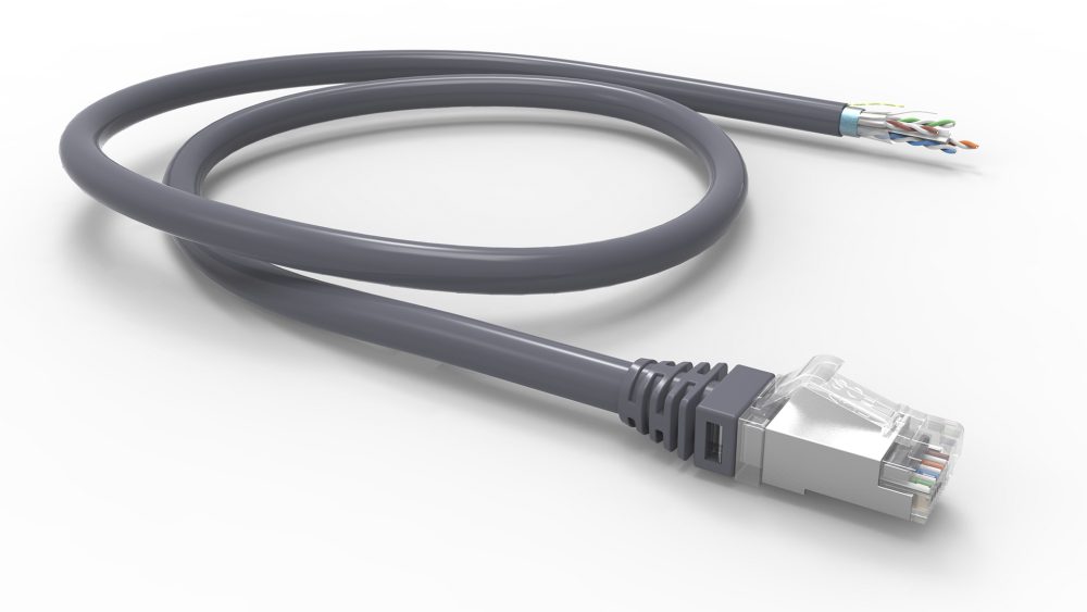 EXTENSAO SOLIDA RJ-45 F/UTP GIGALAN GREEN CAT.6A - LSZH -T568B - 10.0m - CINZA