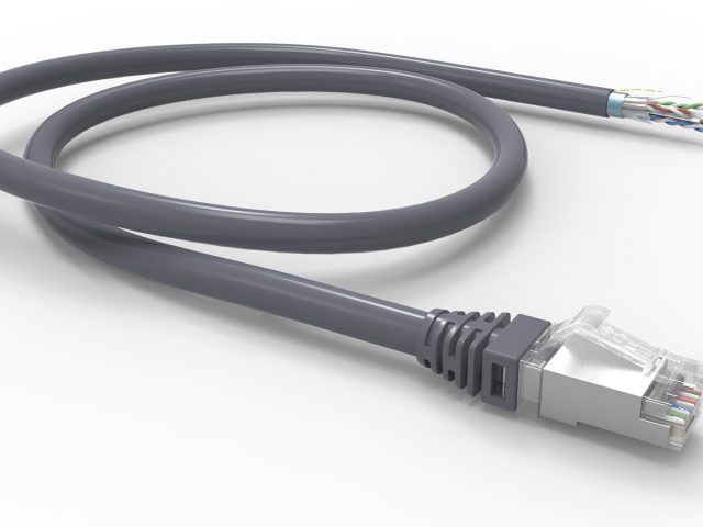 EXTENSAO SOLIDA RJ-45 F/UTP GIGALAN GREEN CAT.6A - LSZH -T568B - 15.0m - CINZA